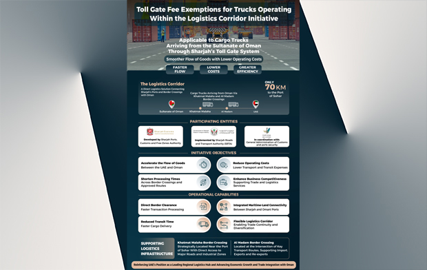 Sharjah Waives Toll Gate Fees for Oman Cargo Trucks Under Logistics Corridor Initiative