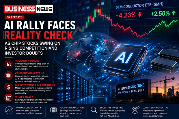 AI Rally Faces Reality Check as Chip Stocks Swing on Rising Competition and Investor Doubts