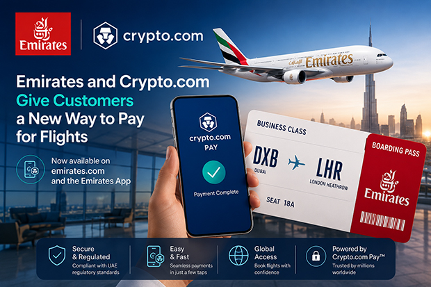 Emirates and Crypto.com Give Customers a New Way to Pay for Flights