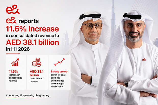 e& reports 11.6% increase in consolidated revenue to AED 38.1 billion in H1 2026